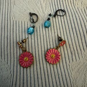 Pink Floral Earrings plus others